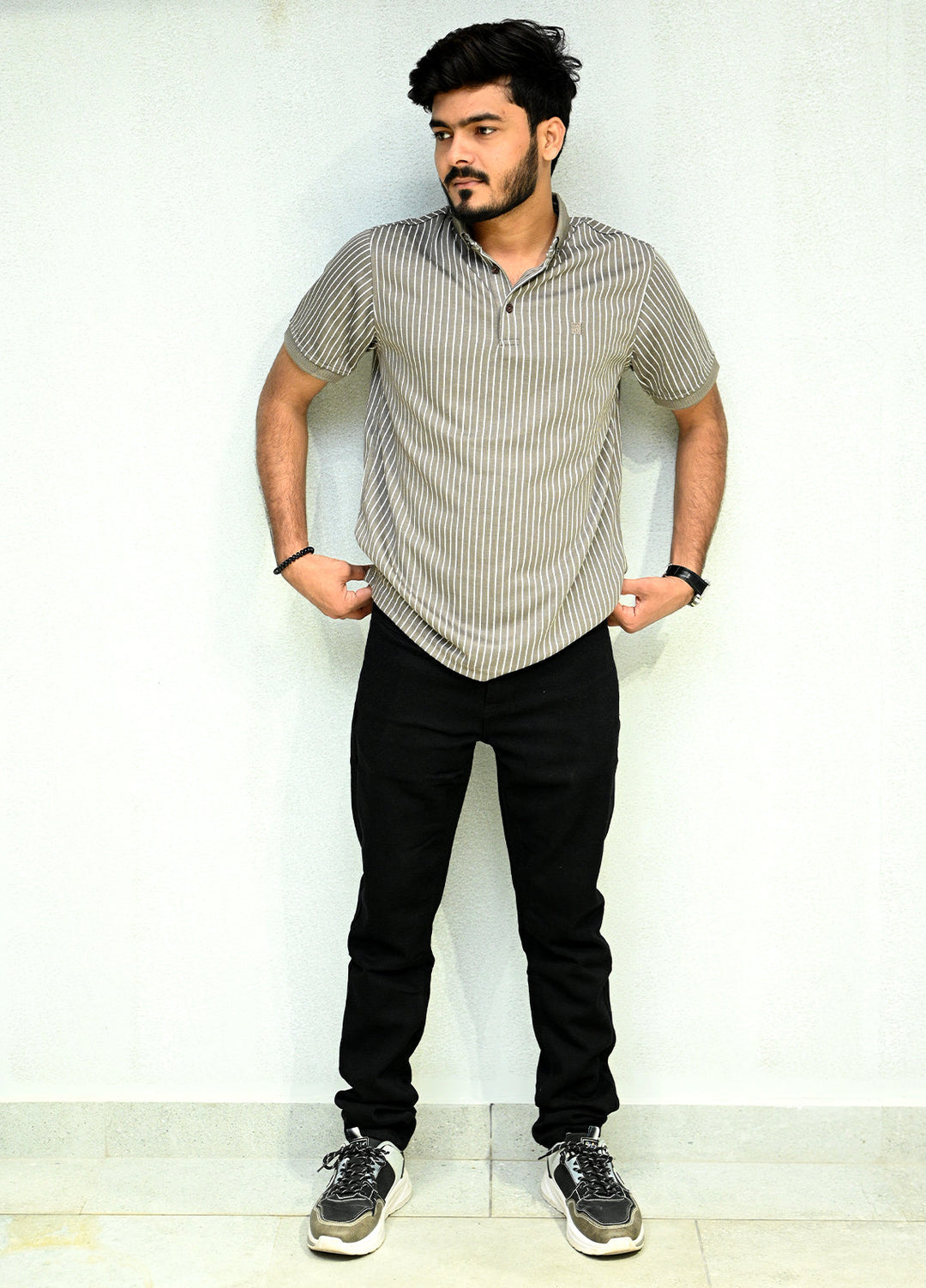 Sanaulla Exclusive Pret Casual Cotton Polo D3147 Navy Blue