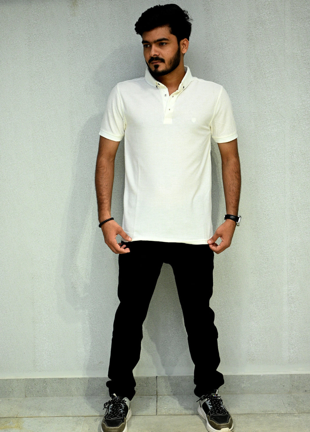 Sanaulla Exclusive Pret Casual Cotton Polo D3147 White