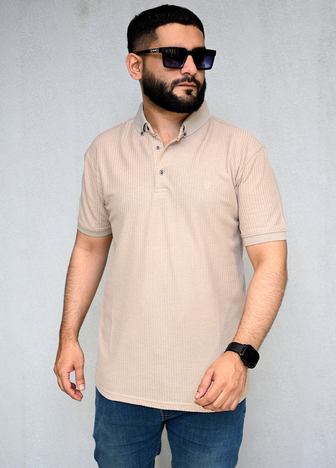Sanaulla Exclusive Pret Casual Cotton T-Shirt D-3147 Light Brown