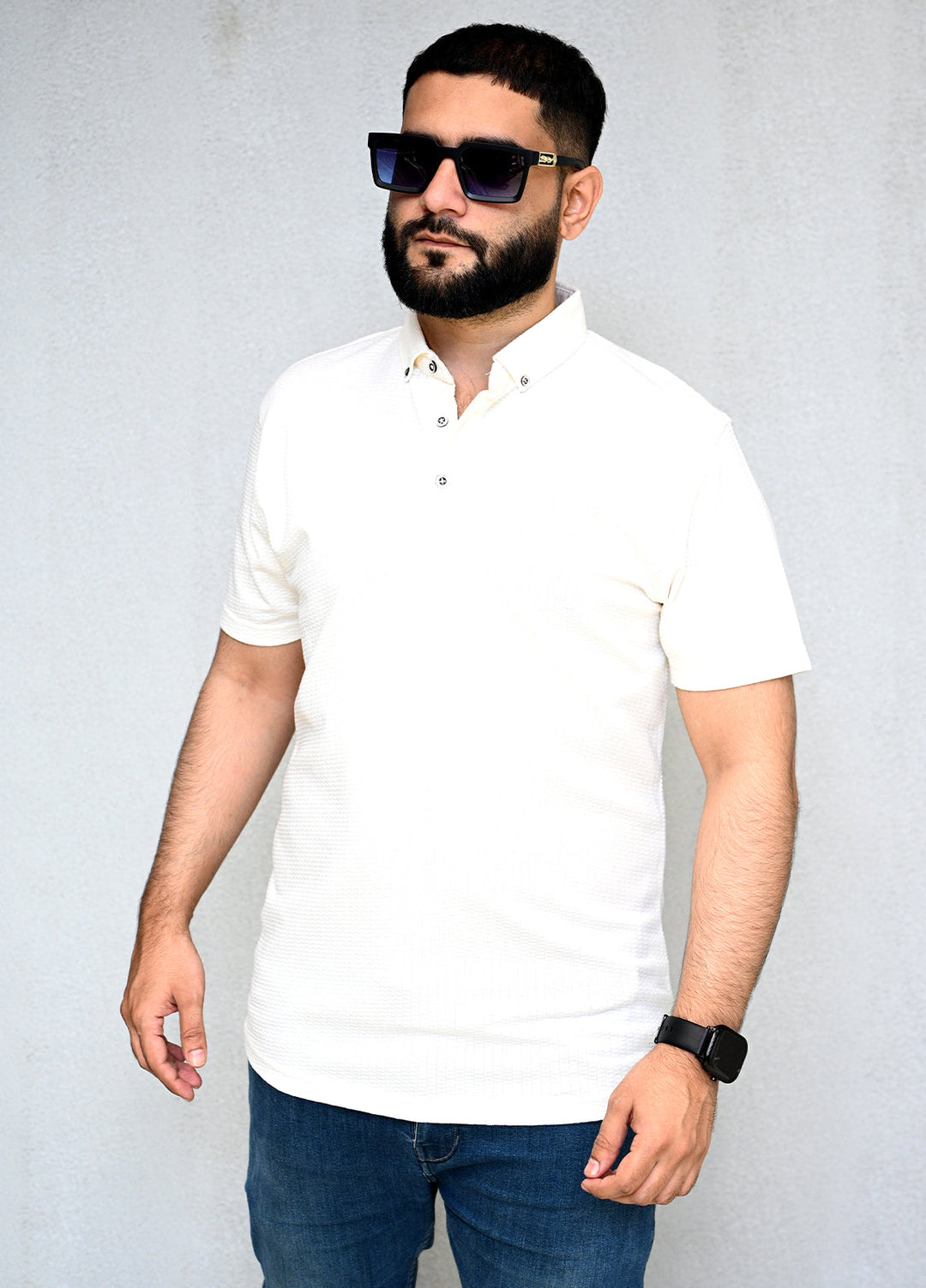 Sanaulla Exclusive Pret Casual Cotton T-Shirt D-3153 White