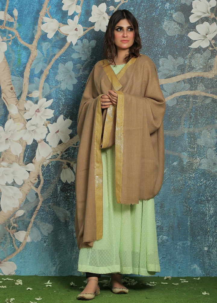 Sanaulla Exclusive Range  Pashmina  Shawl SU21PP MIR-769-D-Beige - Pure Pashmina Shawls