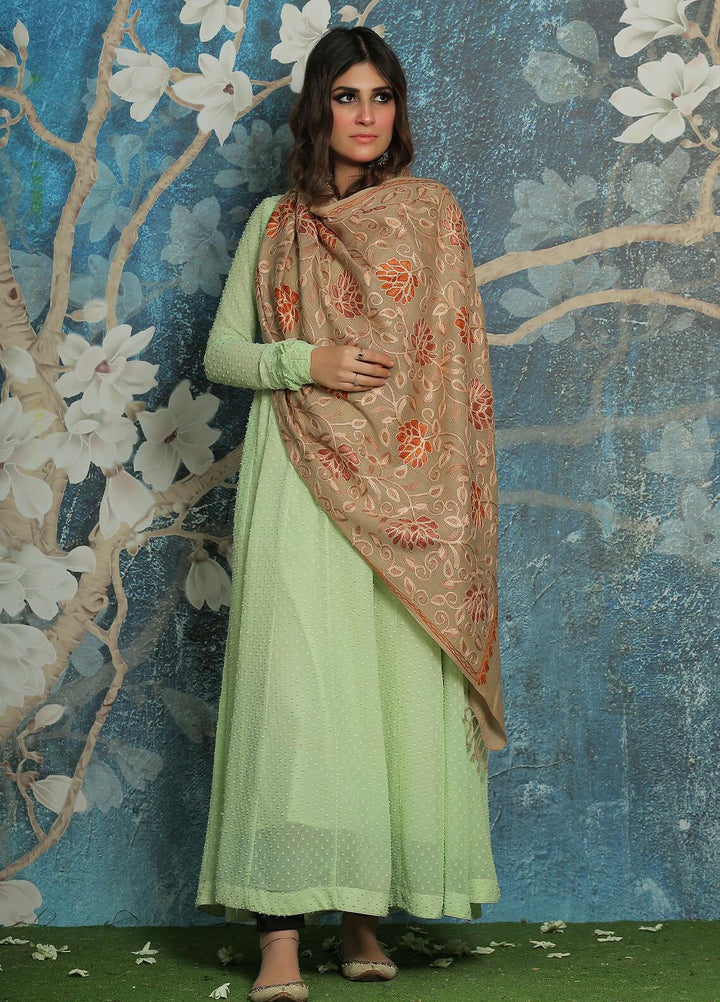 Sanaulla Exclusive Range  Pashmina  Shawl SU21PP MIR-36 Brown - Pure Pashmina Shawls