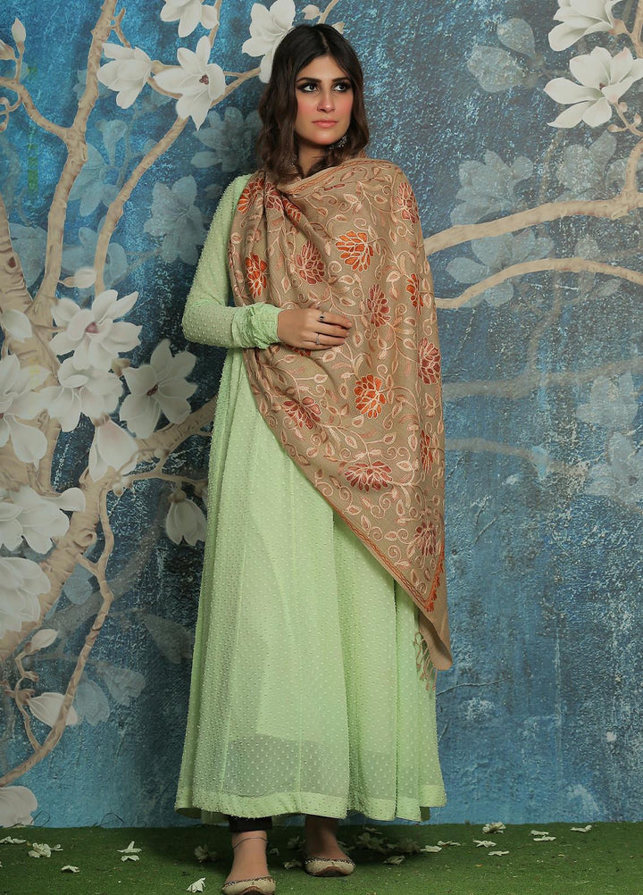 Sanaulla Exclusive Range  Pashmina  Shawl SU21PP MIR-36 Brown - Pure Pashmina Shawls