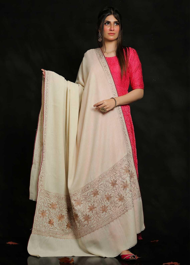 Sanaulla Exclusive Range Embroidered Pashmina  Shawl MIR-832-Mix - Pashmina Shawls