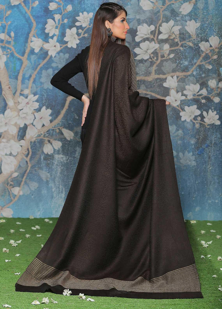 Sanaulla Exclusive Range  Pashmina  Shawl SU21PP AKP-47 D Brown - Pure Pashmina Shawls