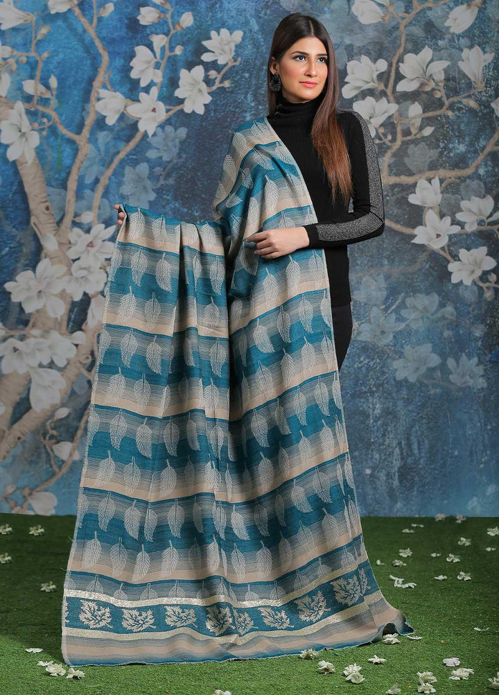 Sanaulla Exclusive Range  Pashmina  Shawl SU21PP AKP-47 Ferozi-1 - Pure Pashmina Shawls