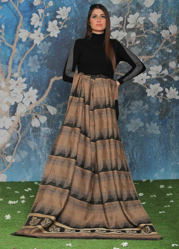 Sanaulla Exclusive Range Embroidered Pashmina  Shawl AKP-47 Grey-3 - Pashmina Shawls