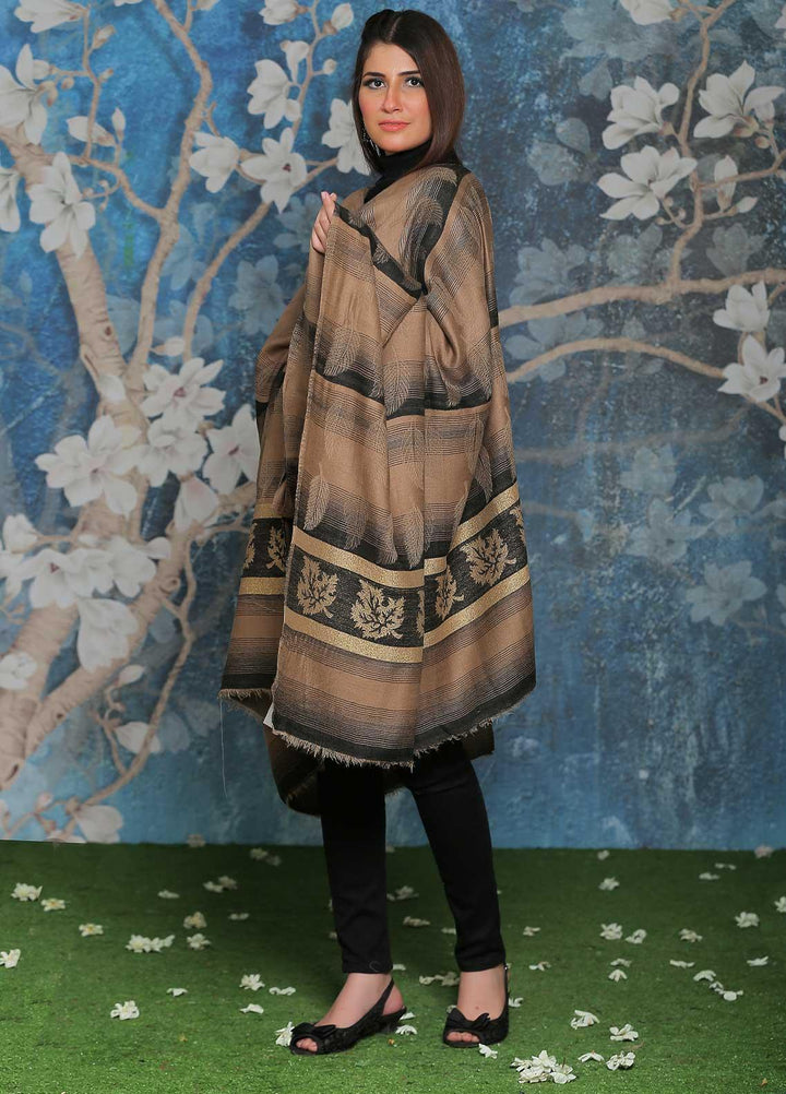 Sanaulla Exclusive Range Embroidered Pashmina  Shawl AKP-47 Grey-3 - Pashmina Shawls