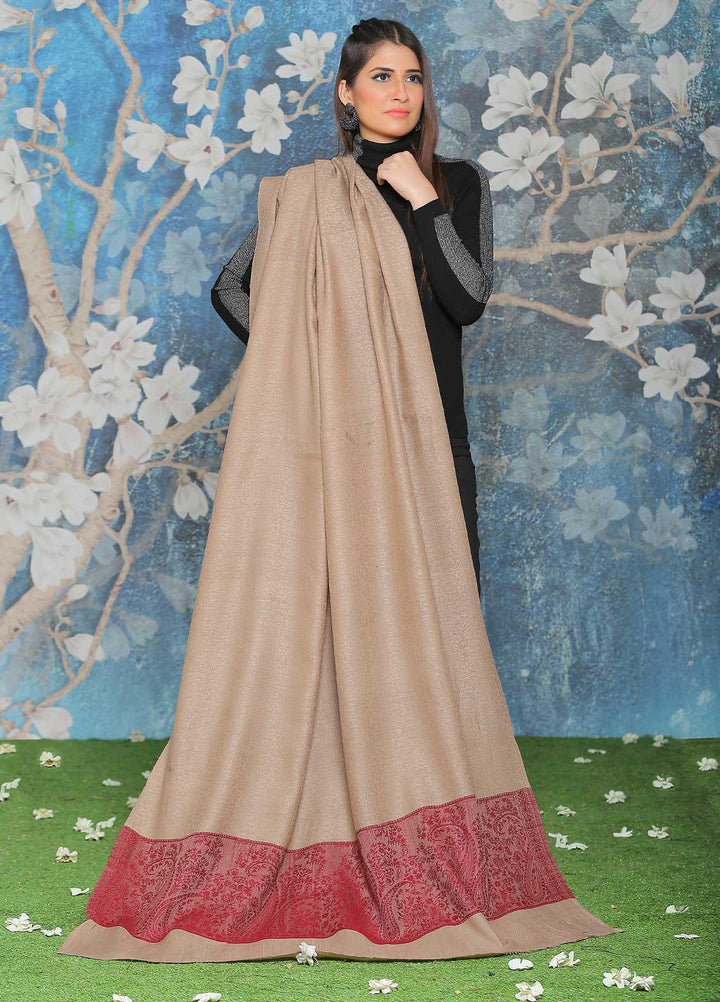 Sanaulla Exclusive Range  Pashmina  Shawl SU21PP AKP-51 Brown-3 - Pure Pashmina Shawls