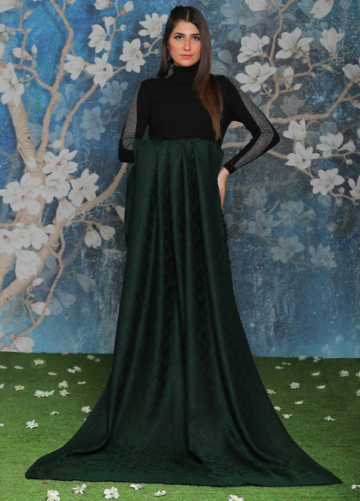 Sanaulla Exclusive Range Embroidered Pashmina  Shawl AKP-52 Green - Pashmina Shawls