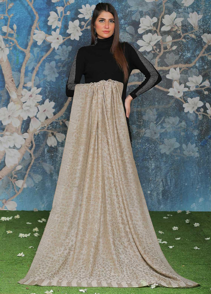 Sanaulla Exclusive Range Embroidered Pashmina  Shawl AKP-52 Grey-4 - Pashmina Shawls