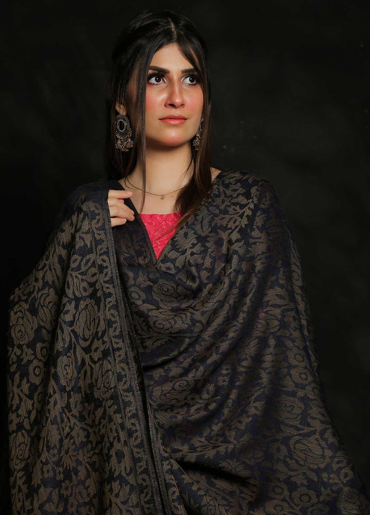 Sanaulla Exclusive Range Embroidered Pashmina  Shawl AKP-52 N Blue - Pashmina Shawls