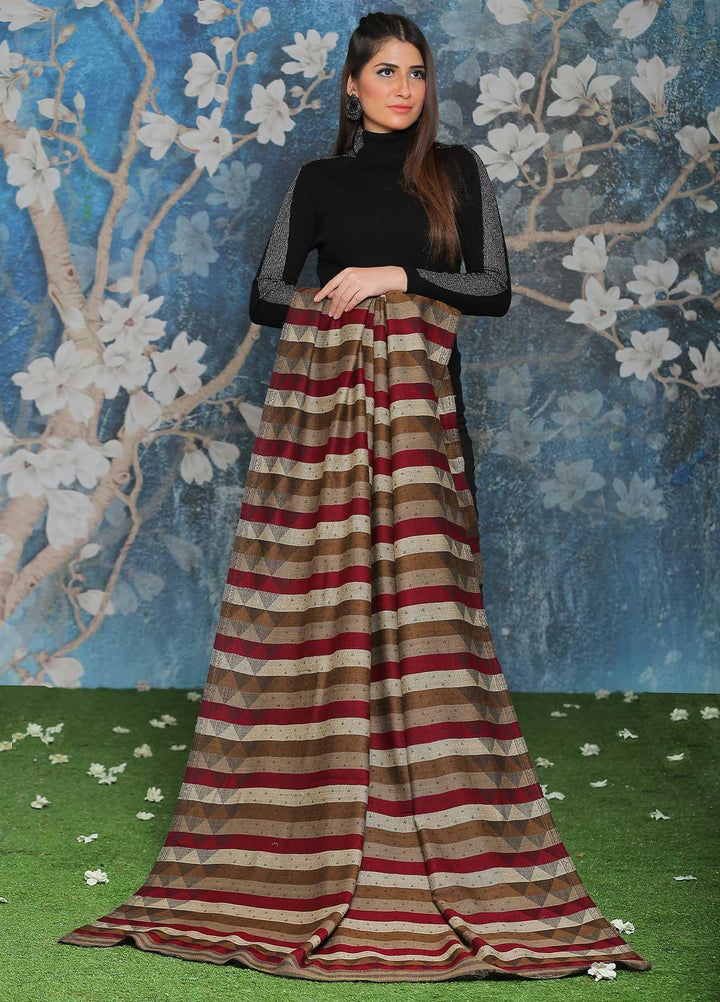 Sanaulla Exclusive Range Embroidered Pashmina  Shawl AKP-53 Multi-6 - Pashmina Shawls