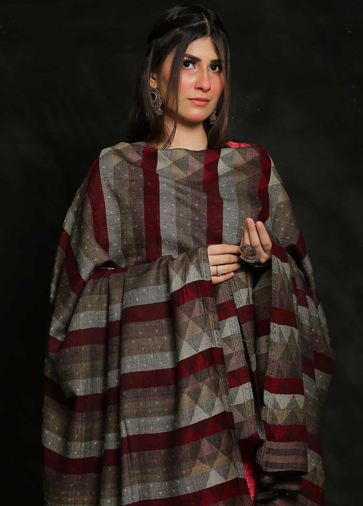 Sanaulla Exclusive Range Embroidered Pashmina  Shawl AKP-53 Multi-9 - Pashmina Shawls