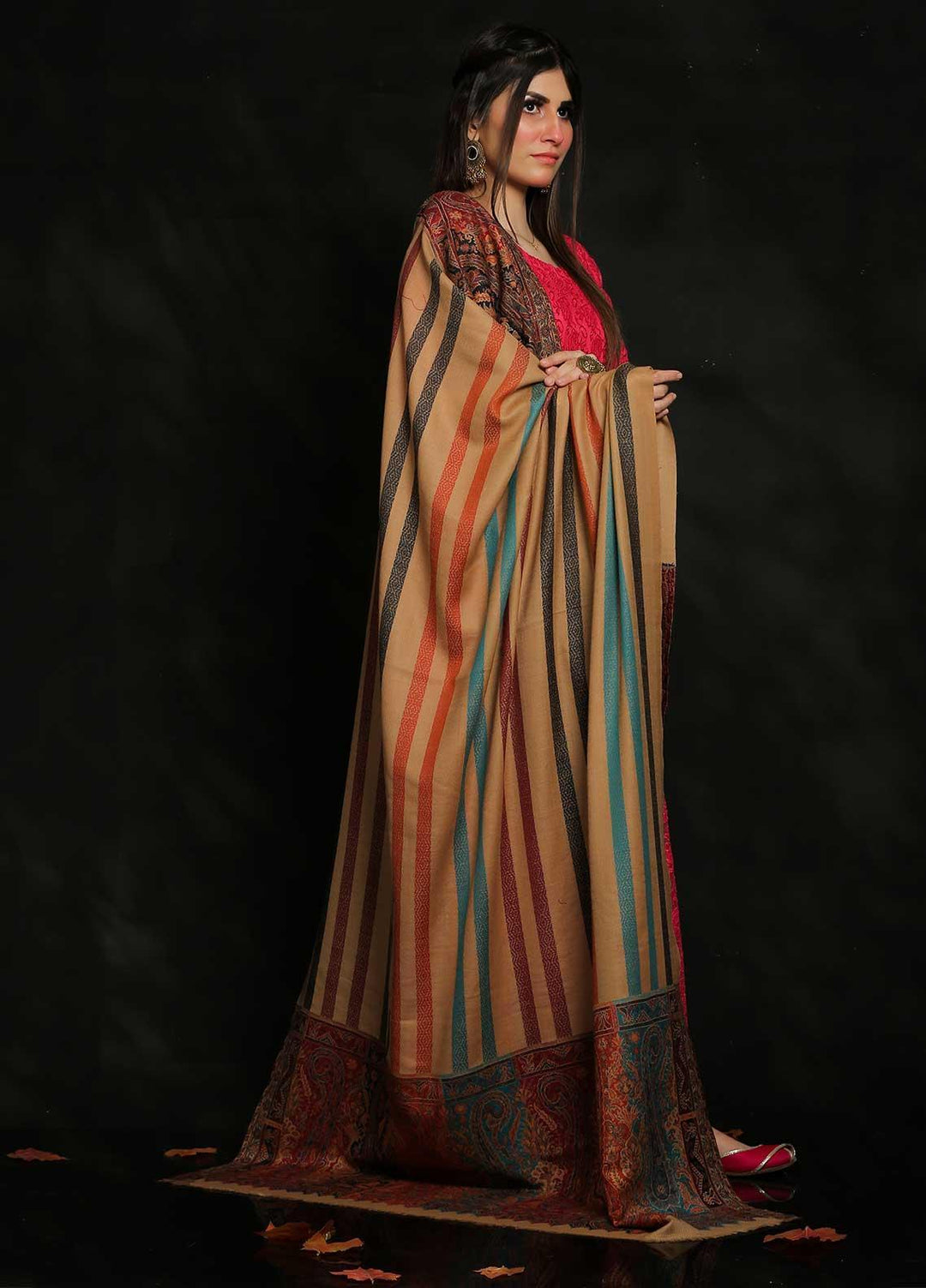 Sanaulla Exclusive Range Embroidered Pashmina  Shawl Ladies Shawl 128752 - Pashmina Shawls