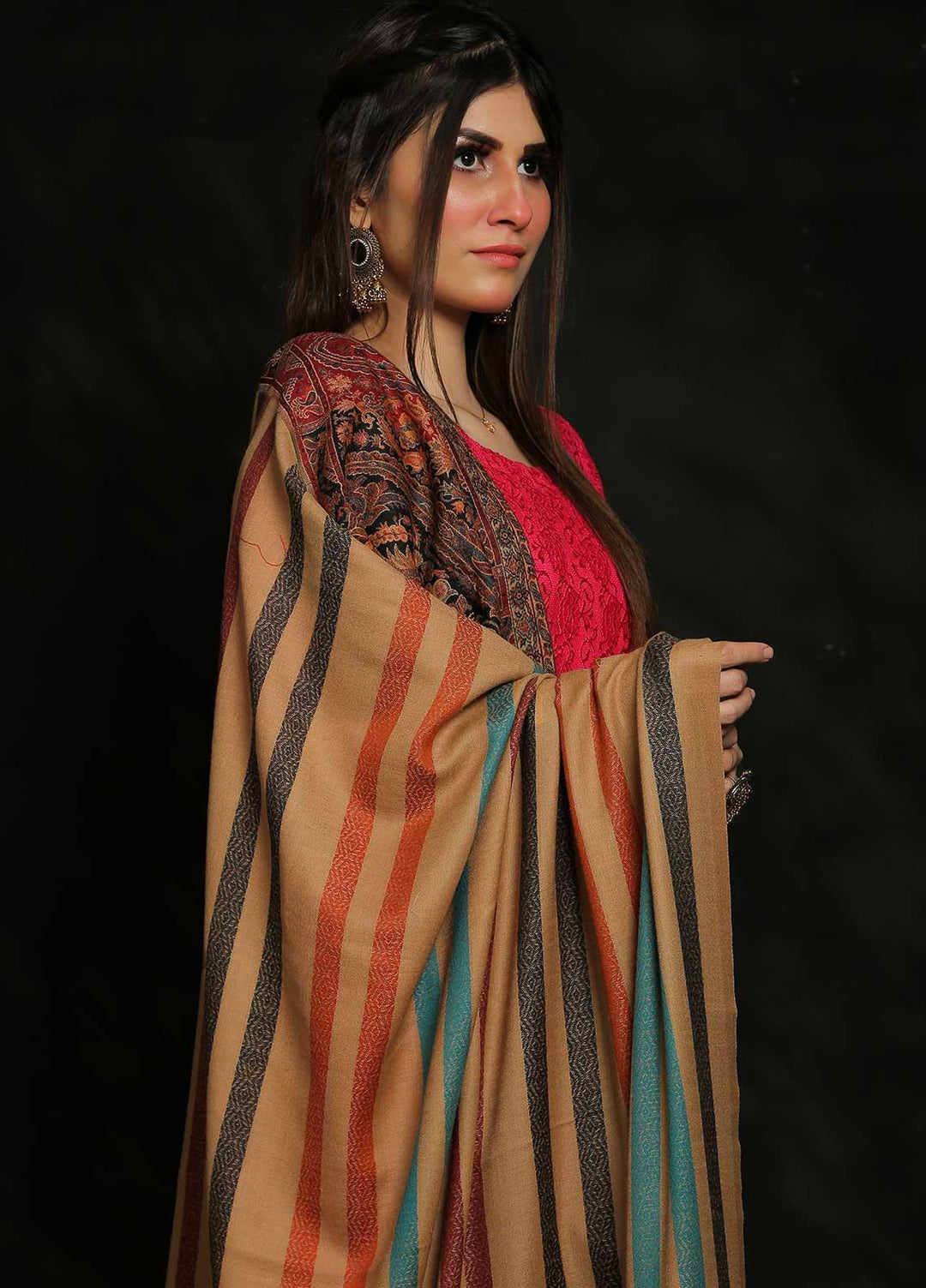 Sanaulla Exclusive Range Embroidered Pashmina  Shawl Ladies Shawl 128752 - Pashmina Shawls