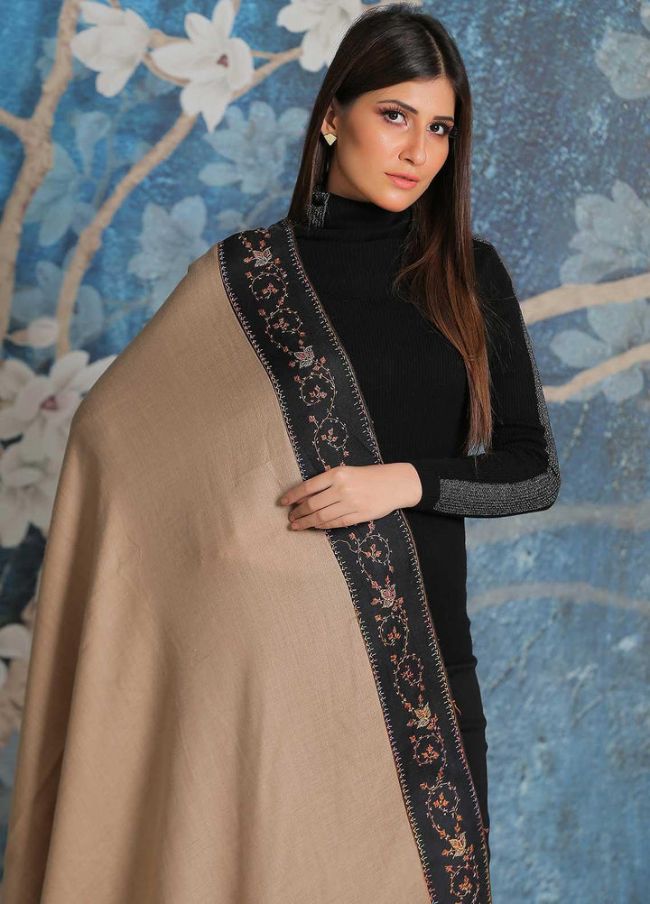 Sanaulla Exclusive Range Embroidered Pashmina  Shawl SU21PP MIR-19 Green - Pure Pashmina Shawls