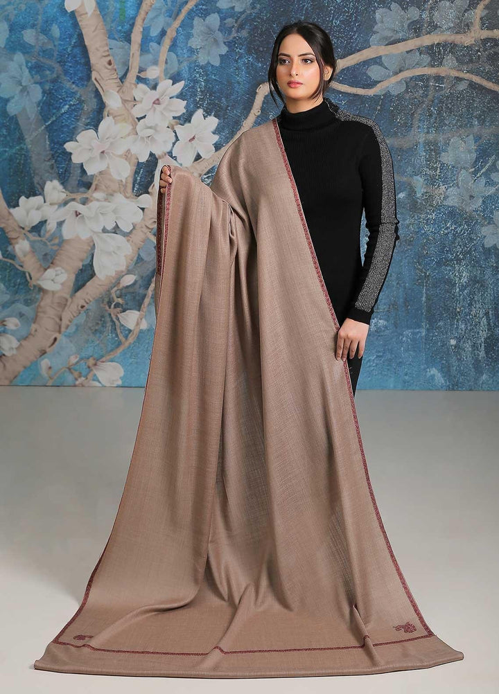 Sanaulla Exclusive Range  Pashmina  Shawl SU21PP MIR-27 Brown 2 - Pure Pashmina Shawls