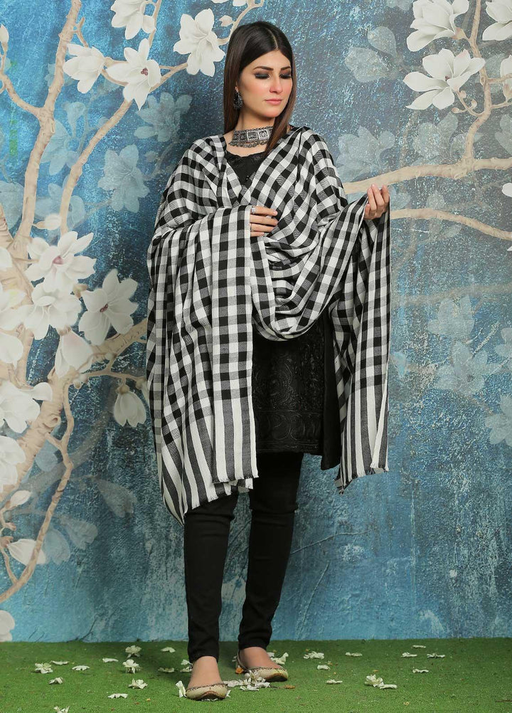 Sanaulla Exclusive Range Embroidered Pashmina  Shawl MIR-40 Black - Pashmina Shawls