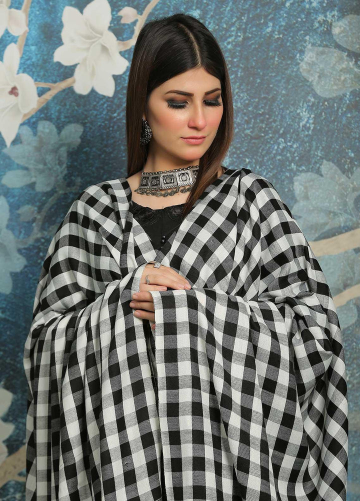 Sanaulla Exclusive Range Embroidered Pashmina  Shawl MIR-40 Black - Pashmina Shawls