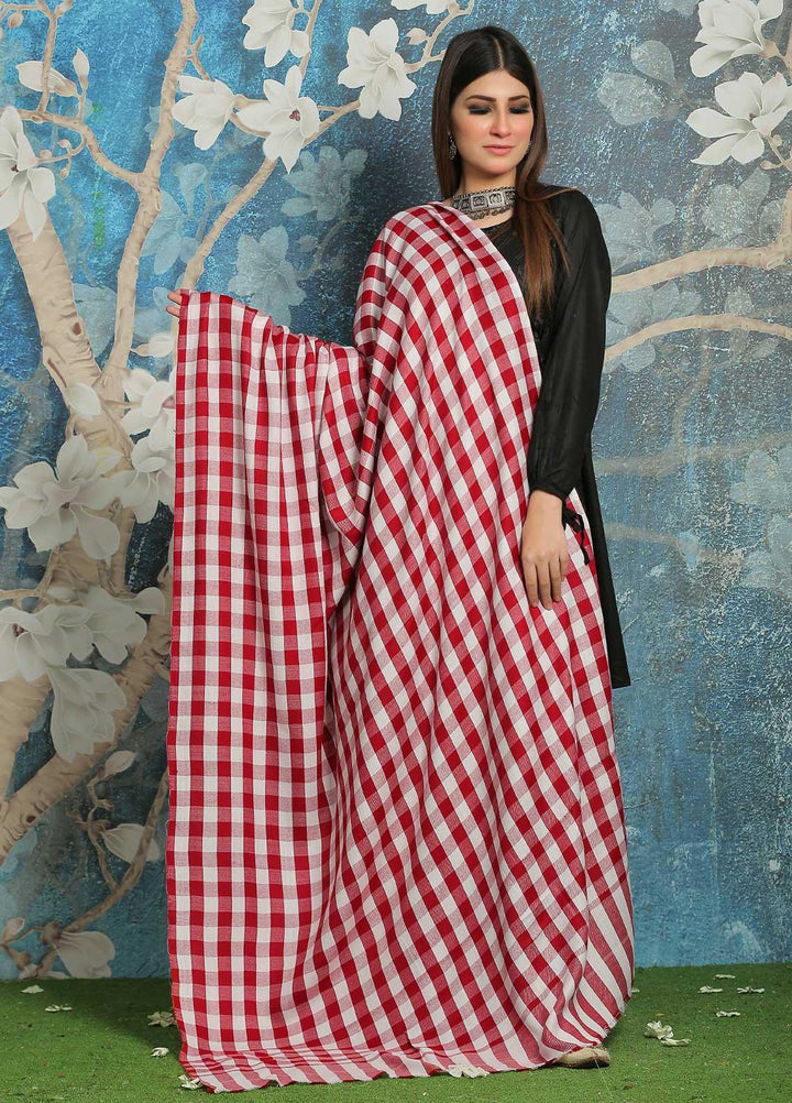 Sanaulla Exclusive Range Embroidered Pashmina  Shawl MIR-40 Red - Pashmina Shawls