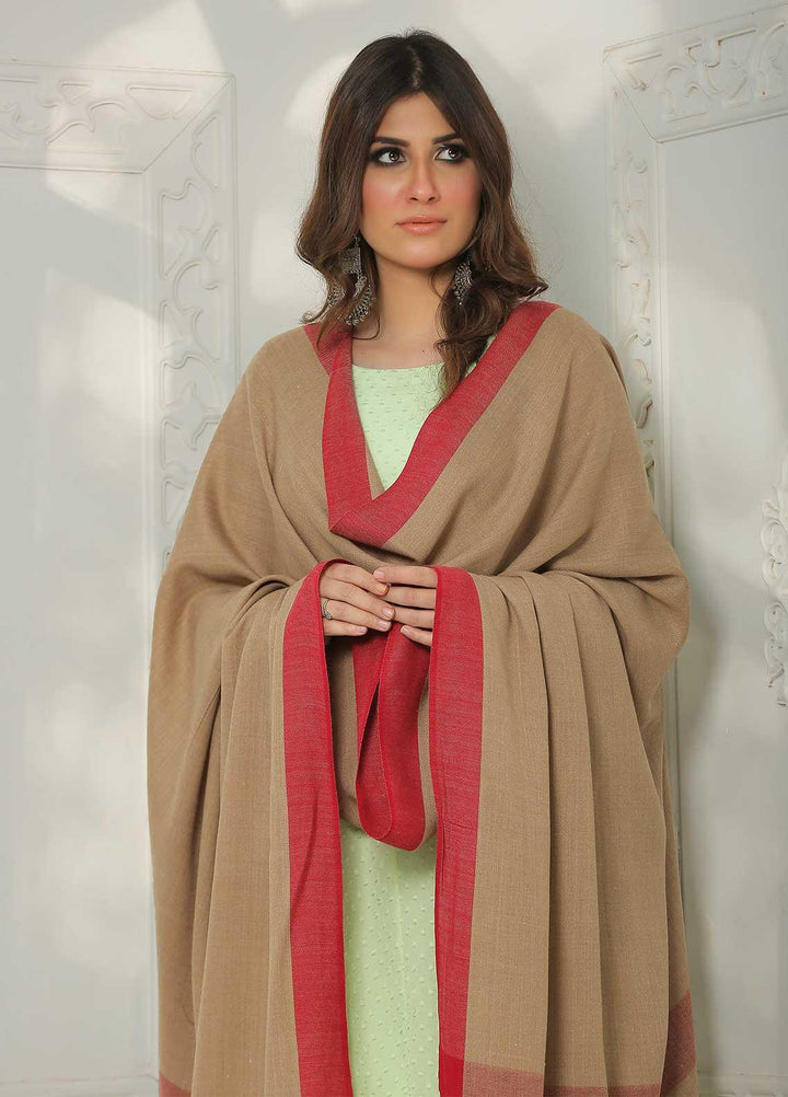 Sanaulla Exclusive Range Embroidered Pashmina  Shawl MIR-755-Brown - Pashmina Shawls