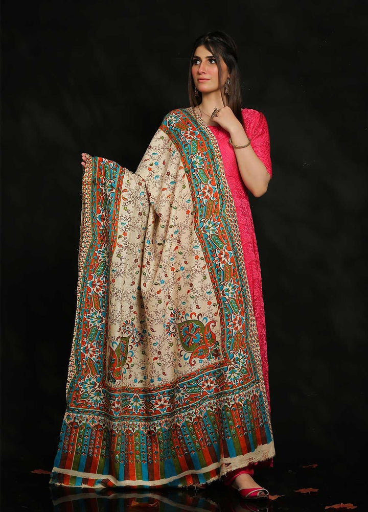 Sanaulla Exclusive Range Embroidered Pashmina  Shawl MIR-88 Multi2 - Pashmina Shawls