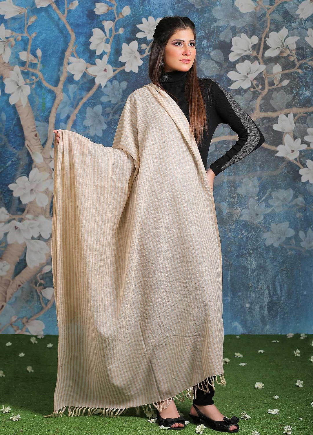 Sanaulla Exclusive Range  Pashmina  Shawl SU21PP OD-1 - Pure Pashmina Shawls