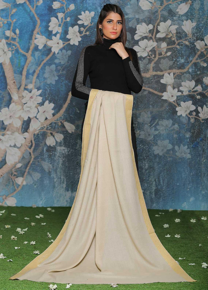 Sanaulla Exclusive Range Pashmina Shawl SU21PP  MIR-778-Beige Pure Pashmina Shawls