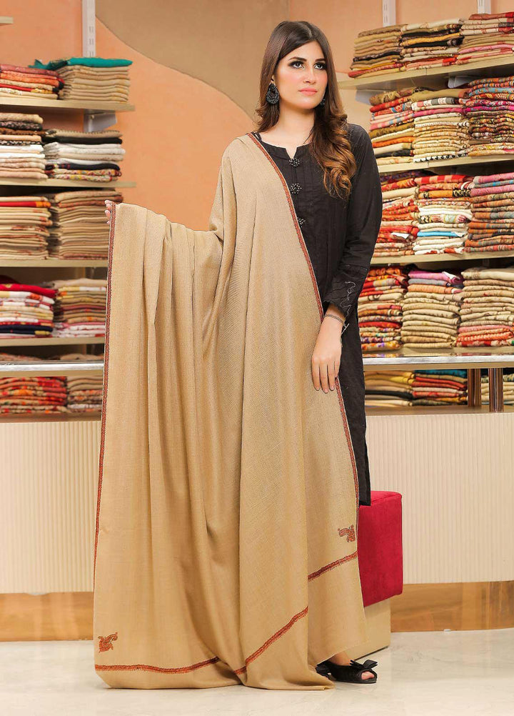 Sanaulla Exclusive Range Pashmina Shawl SU21PP MIR-848 Brown Pure Pashmina Shawls
