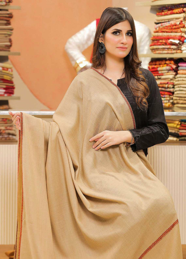 Sanaulla Exclusive Range Pashmina Shawl SU21PP MIR-848 Brown Pure Pashmina Shawls