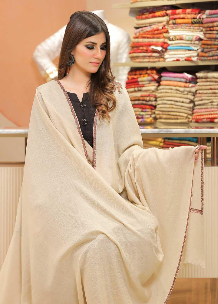 Sanaulla Exclusive Range Pashmina Shawl SU21PP MIR-856 Fawn Pure Pashmina Shawls