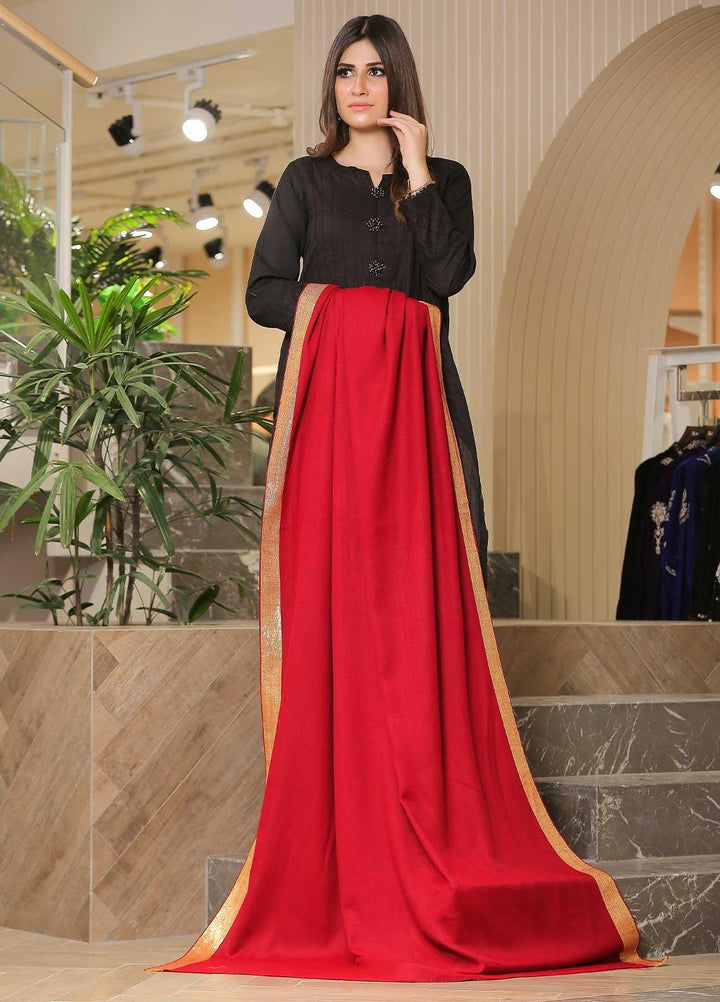Sanaulla Exclusive Range Pashmina Shawl SU21PP MIR-08 Red Pure Pashmina Shawls