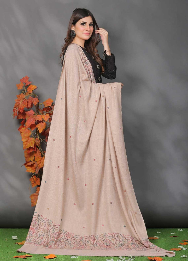 Sanaulla Exclusive Range Pashmina Shawl SU21PP MIR-35 Beige Pure Pashmina Shawls