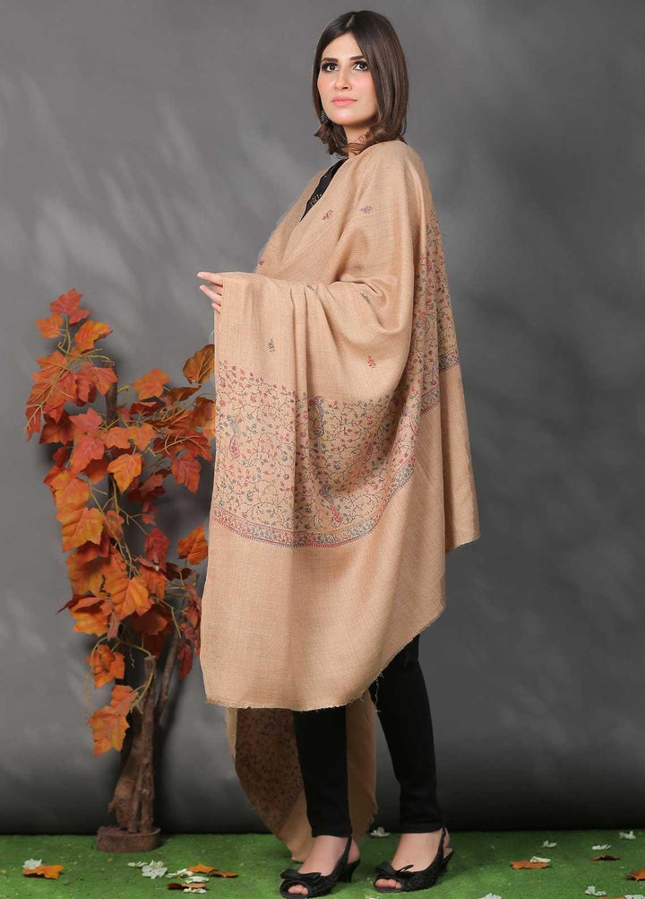 Sanaulla Exclusive Range Pashmina Shawl SU21PP MIR-35 Brown 1 Pure Pashmina Shawls