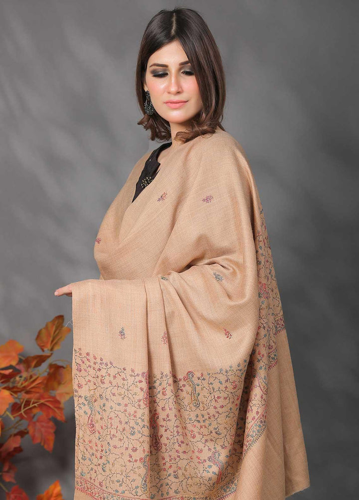 Sanaulla Exclusive Range Pashmina Shawl SU21PP MIR-35 Brown 1 Pure Pashmina Shawls