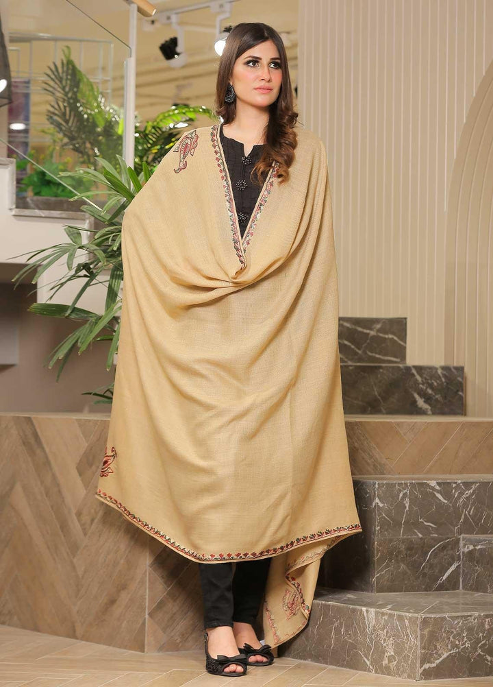 Sanaulla Exclusive Range Pashmina Shawl SU21PP AKP-05 Beige Pure Pashmina Shawls