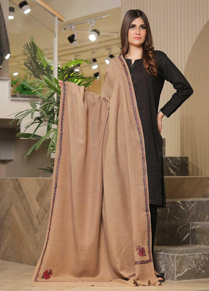 Sanaulla Exclusive Range Pashmina Shawl SU21PP AKP-09 Fawn-3 Pure Pashmina Shawls