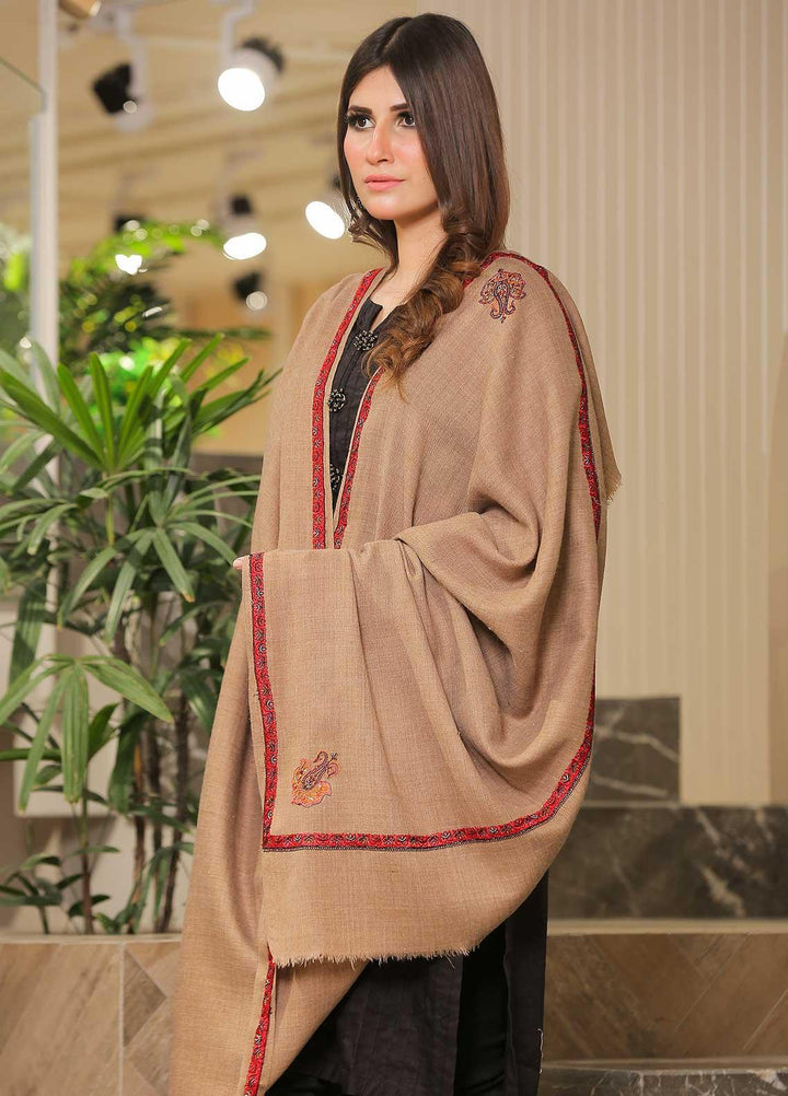 Sanaulla Exclusive Range Pashmina Shawl SU21PP AKP-09 Fawn-4 Pure Pashmina Shawls