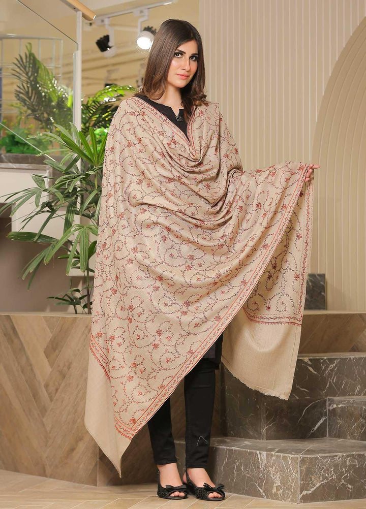 Sanaulla Exclusive Range Pashmina Shawl SU21PP AKP-14 Fawn-5 Pure Pashmina Shawls