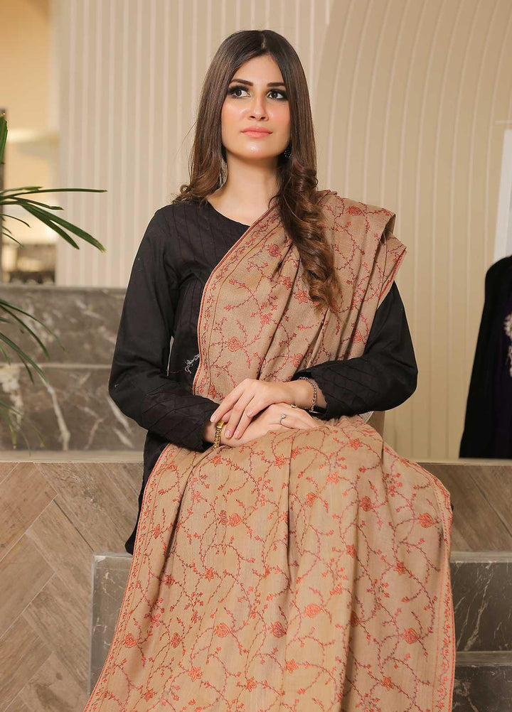 Sanaulla Exclusive Range Pashmina Shawl SU21PP AKP-14 Fawn-11 Pure Pashmina Shawls