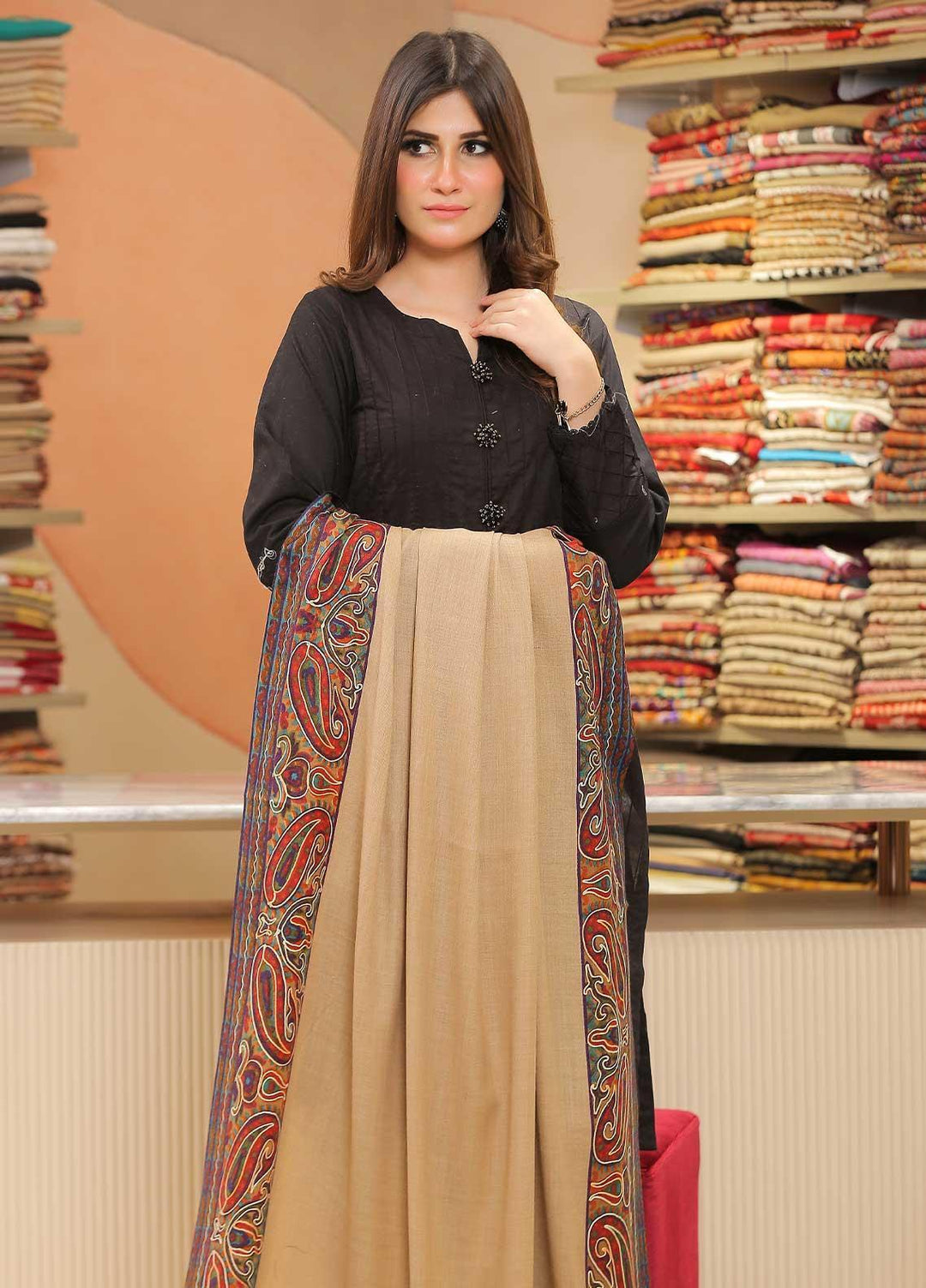 Sanaulla Exclusive Range Pashmina Shawl SU21PP AKP-19 Multi-8 Pure Pashmina Shawls