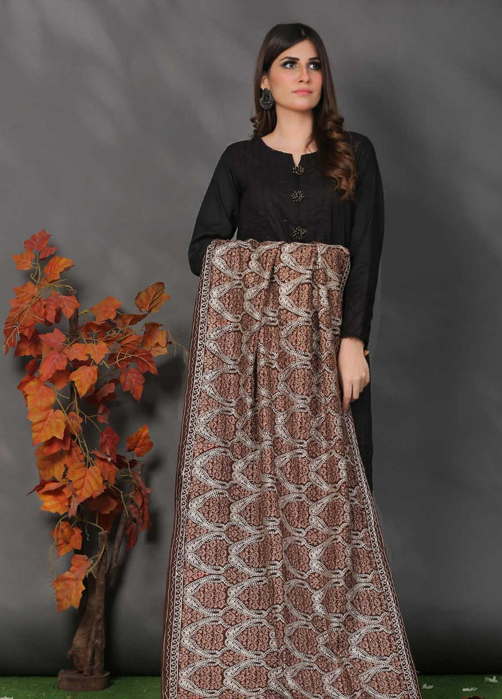 Sanaulla Exclusive Range Pashmina Shawl SU21PP AKP-23 Brown-2 Pure Pashmina Shawls