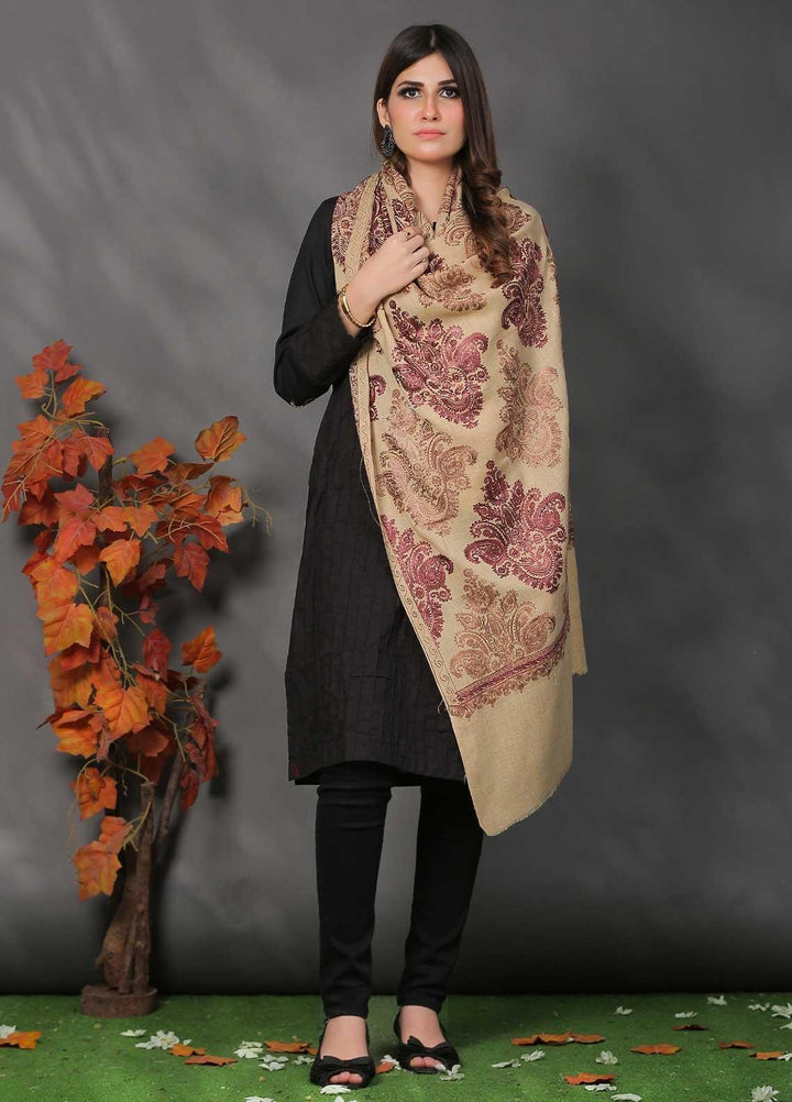 Sanaulla Exclusive Range Pashmina Shawl SU21PP AKP-23 Fawn-8 Pure Pashmina Shawls