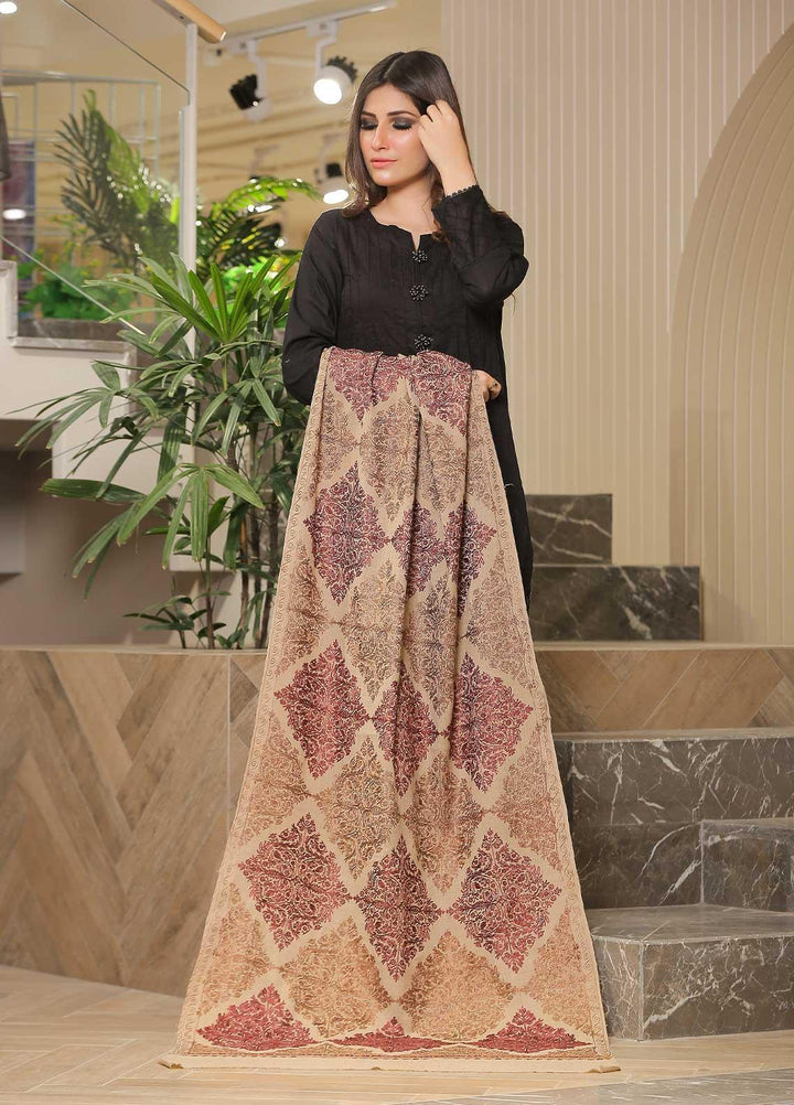 Sanaulla Exclusive Range Pashmina Shawl SU21PP AKP-23 L Brown-3 Pure Pashmina Shawls