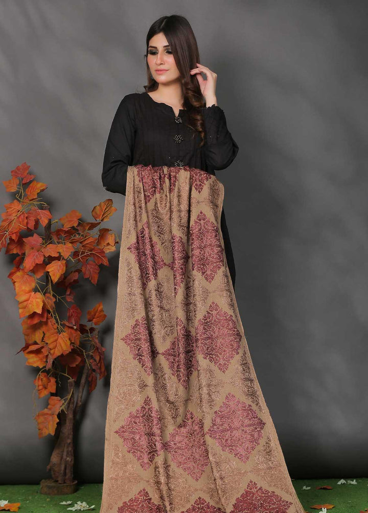 Sanaulla Exclusive Range Pashmina Shawl SU21PP AKP-23 L Brown-5 Pure Pashmina Shawls