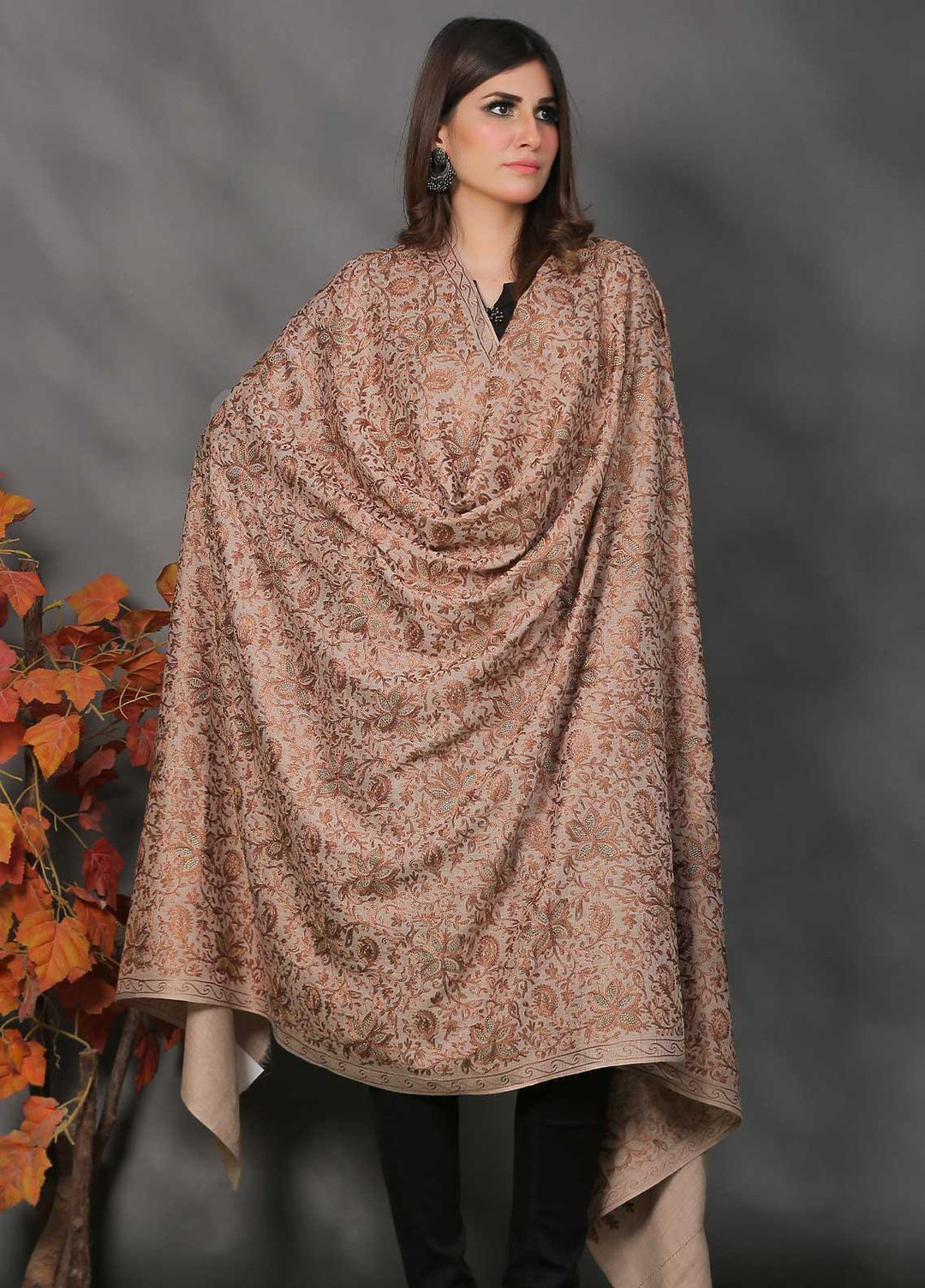 Sanaulla Exclusive Range Pashmina Shawl SU21PP AKP-28 Multi-6 Pure Pashmina Shawls