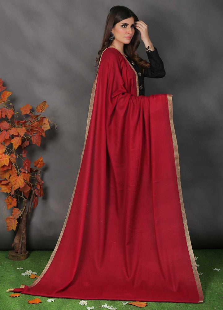 Sanaulla Exclusive Range Pashmina Shawl SU21PP AKP-45 Maroon Pure Pashmina Shawls