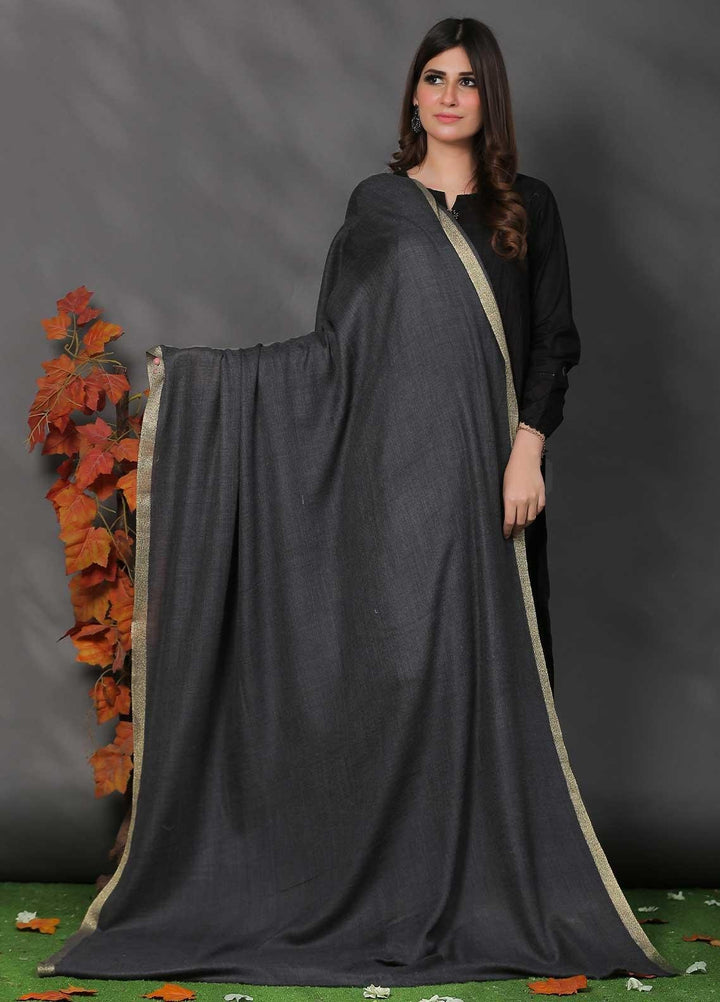 Sanaulla Exclusive Range Pashmina Shawl SU21PP AKP-45 Grey-2 Pure Pashmina Shawls
