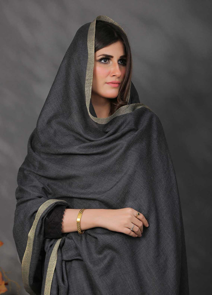 Sanaulla Exclusive Range Pashmina Shawl SU21PP AKP-45 Grey-2 Pure Pashmina Shawls
